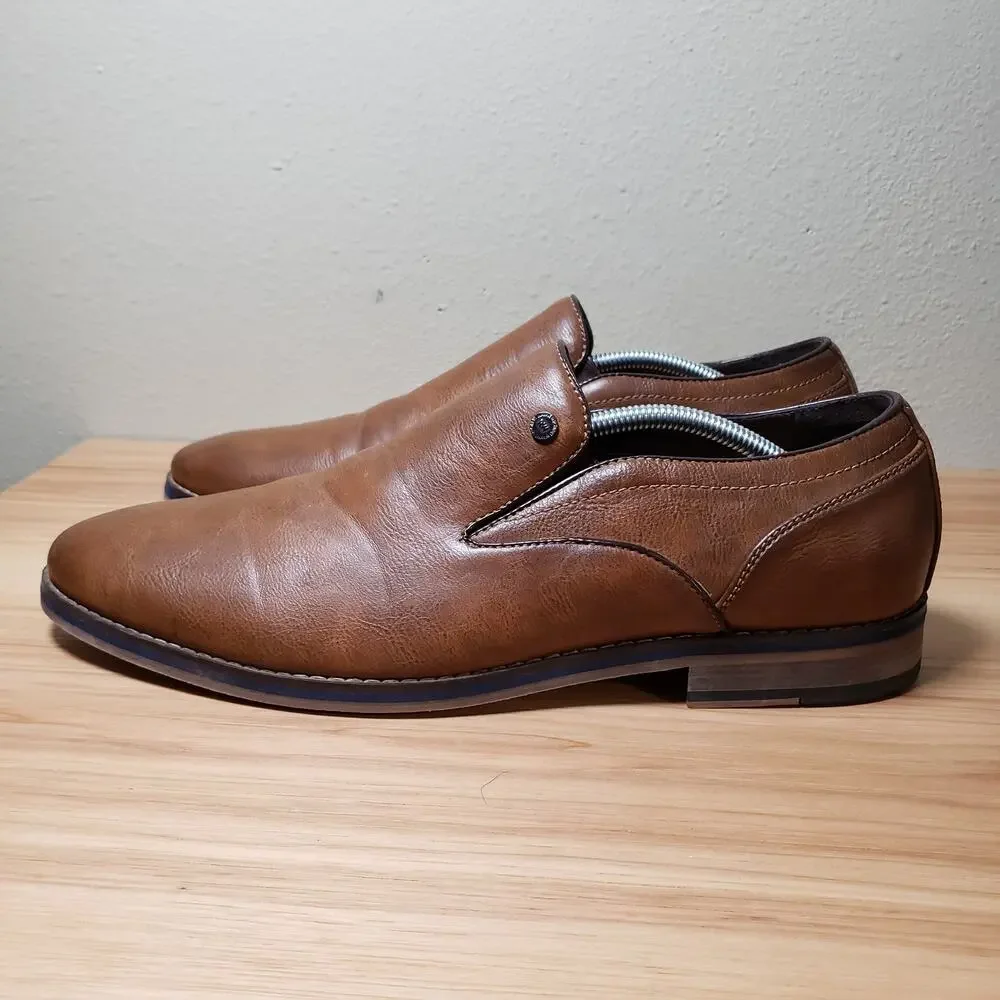 Robert Wayne Men's 12 Seger Leather Loafers Brown Classic Office Casual Everyday
